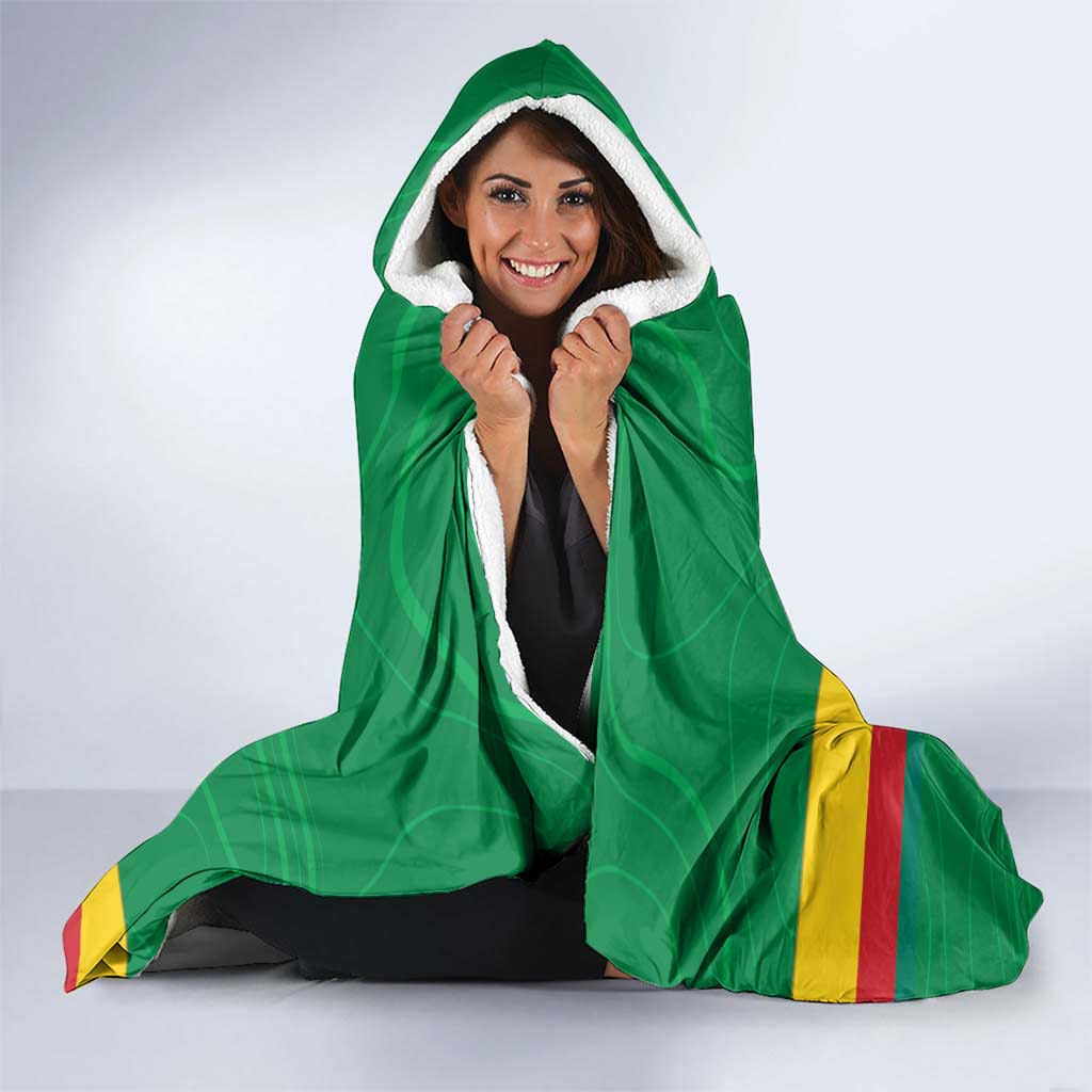 Custom Cameroon Basketball Hooded Blanket Go Champions Indomitable Lions - Wonder Print Shop