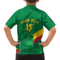 Custom Cameroon Basketball Kid Hawaiian Shirt Go Champions Indomitable Lions - Wonder Print Shop