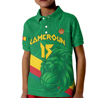 Custom Cameroon Basketball Kid Polo Shirt Go Champions Indomitable Lions - Wonder Print Shop