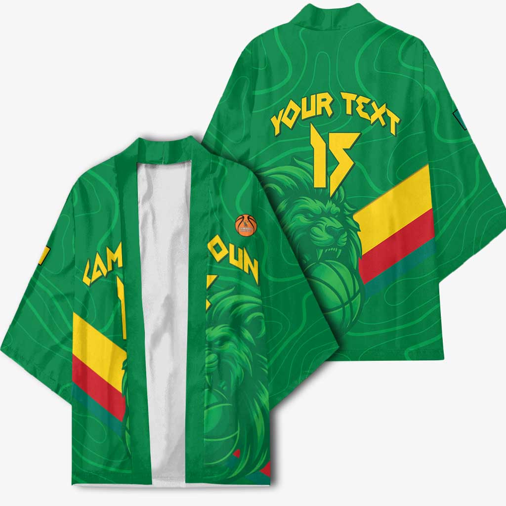 Custom Cameroon Basketball Kimono Go Champions Indomitable Lions - Wonder Print Shop