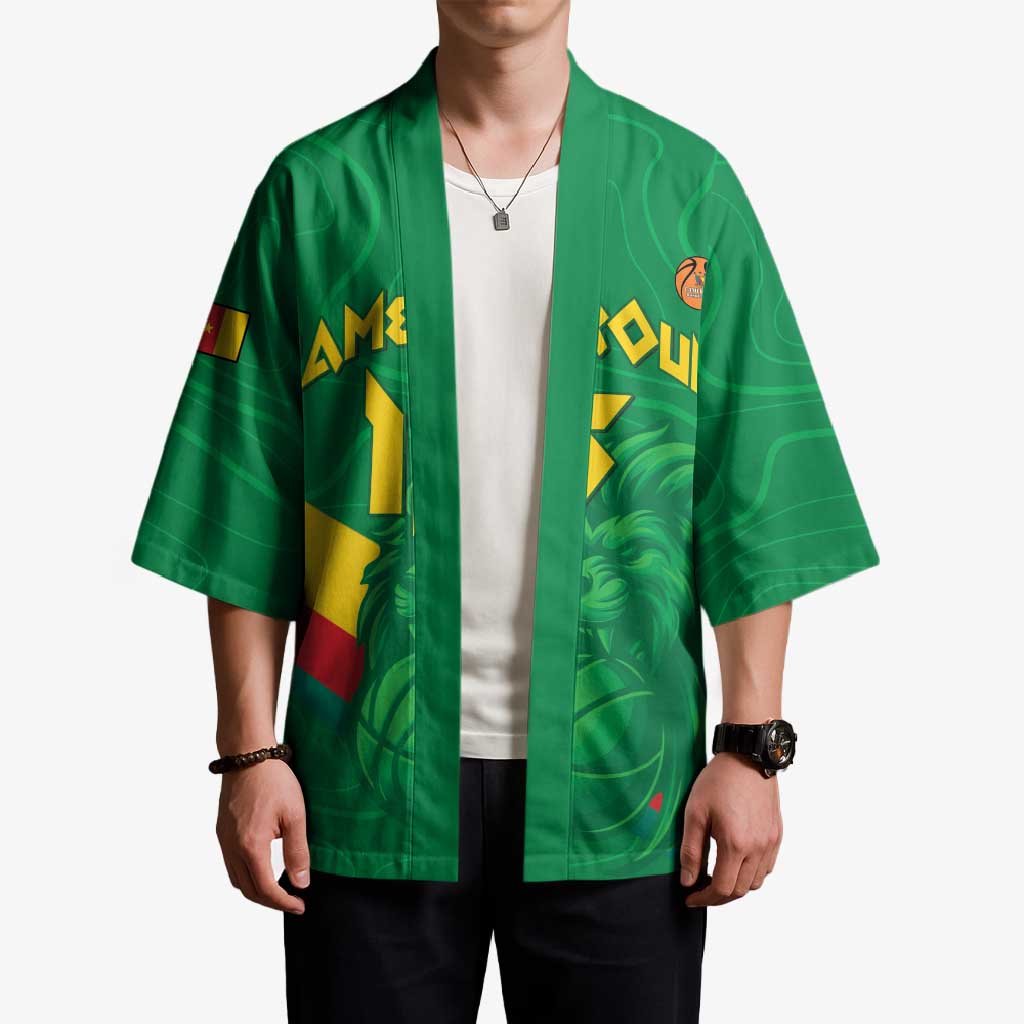 Custom Cameroon Basketball Kimono Go Champions Indomitable Lions - Wonder Print Shop