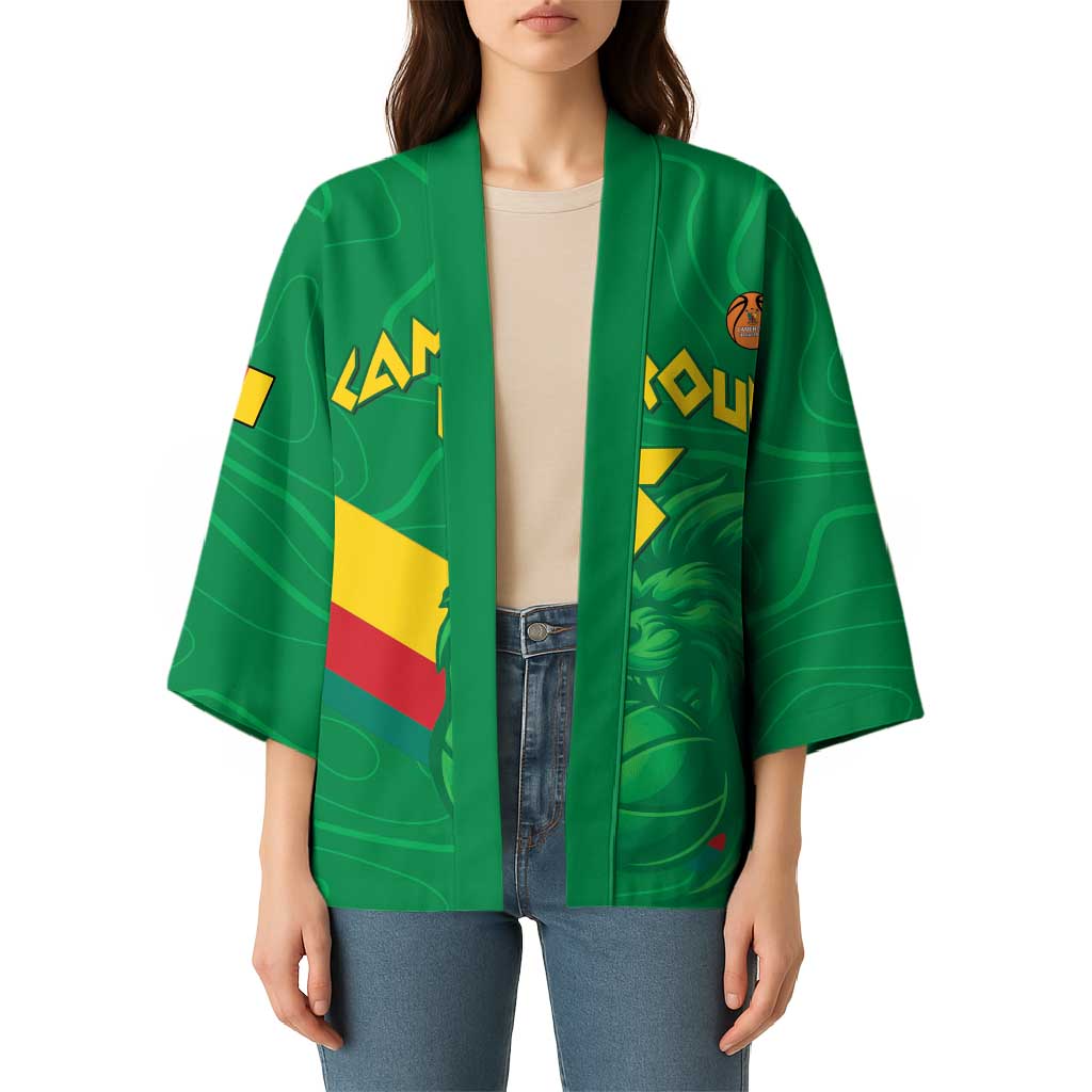 Custom Cameroon Basketball Kimono Go Champions Indomitable Lions - Wonder Print Shop