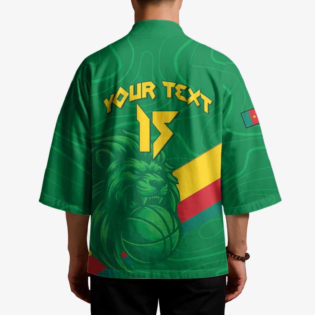 Custom Cameroon Basketball Kimono Go Champions Indomitable Lions - Wonder Print Shop
