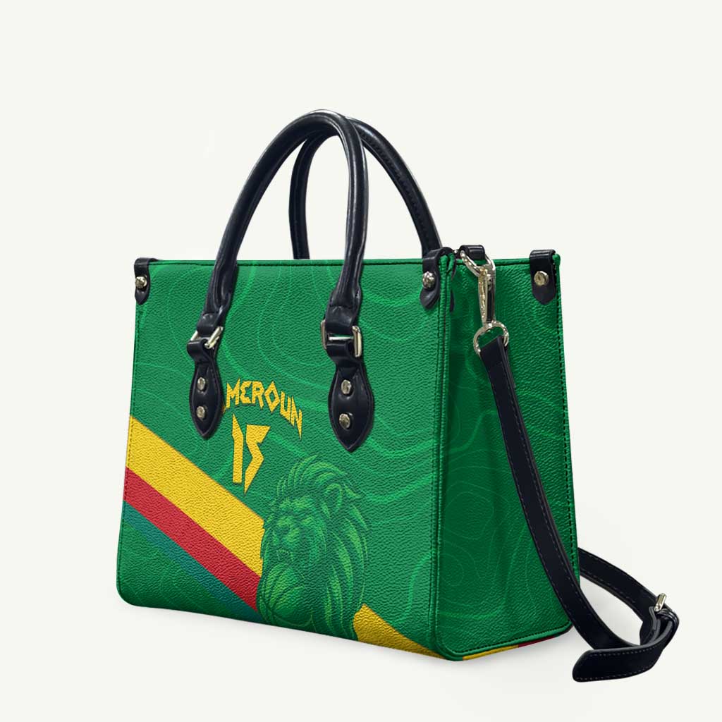 Custom Cameroon Basketball Leather Bag Go Champions Indomitable Lions - Wonder Print Shop