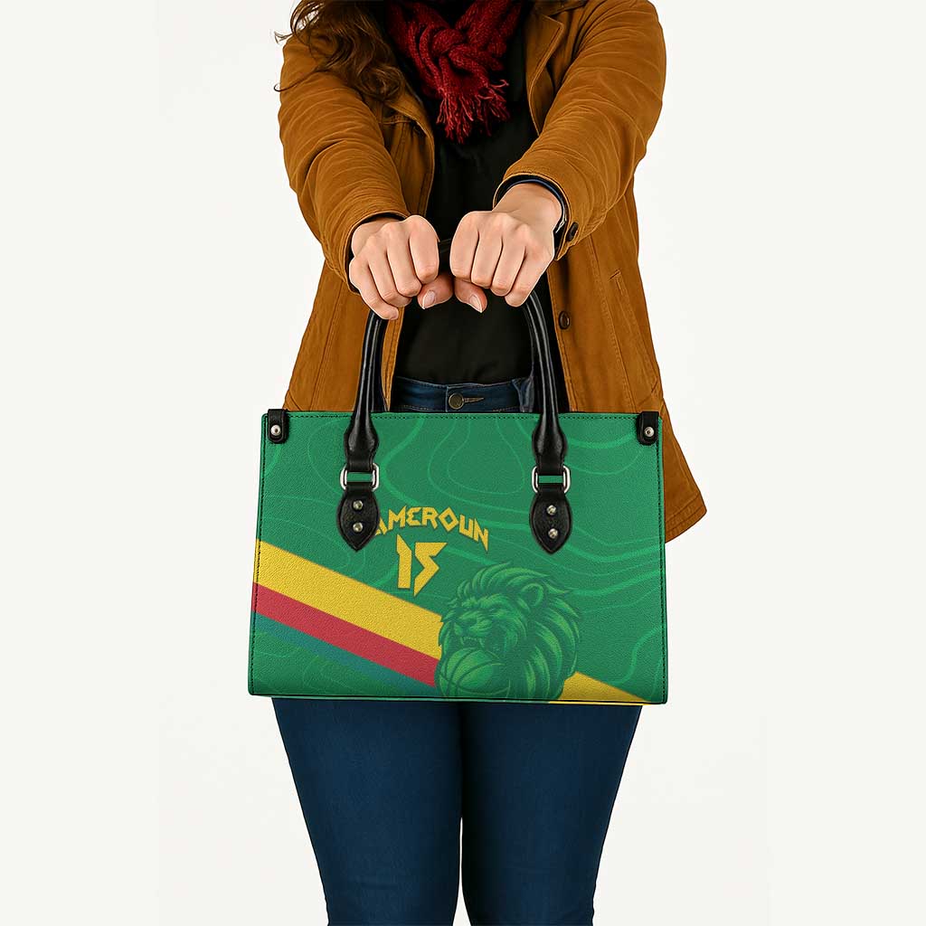 Custom Cameroon Basketball Leather Bag Go Champions Indomitable Lions - Wonder Print Shop