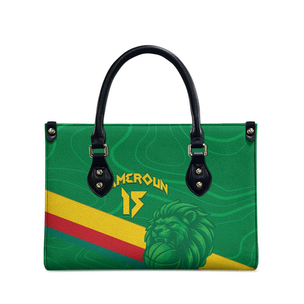 Custom Cameroon Basketball Leather Bag Go Champions Indomitable Lions - Wonder Print Shop