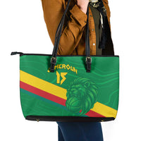 Custom Cameroon Basketball Leather Tote Bag Go Champions Indomitable Lions - Wonder Print Shop