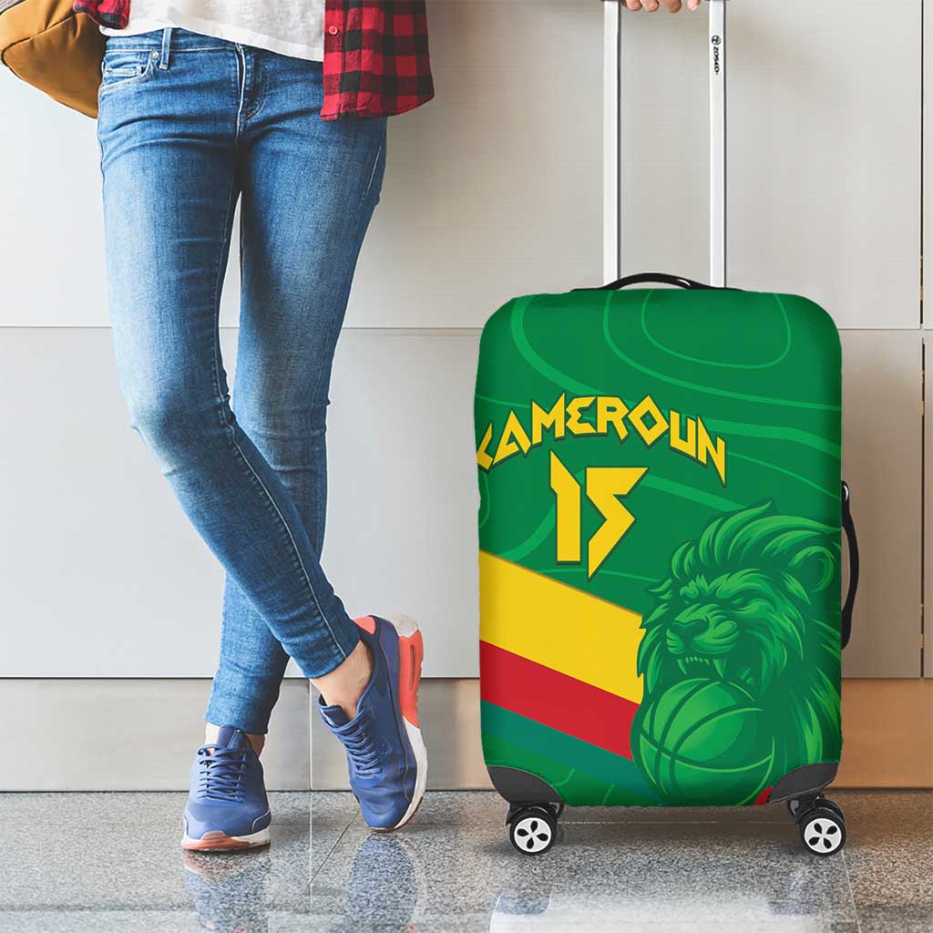 Custom Cameroon Basketball Luggage Cover Go Champions Indomitable Lions - Wonder Print Shop