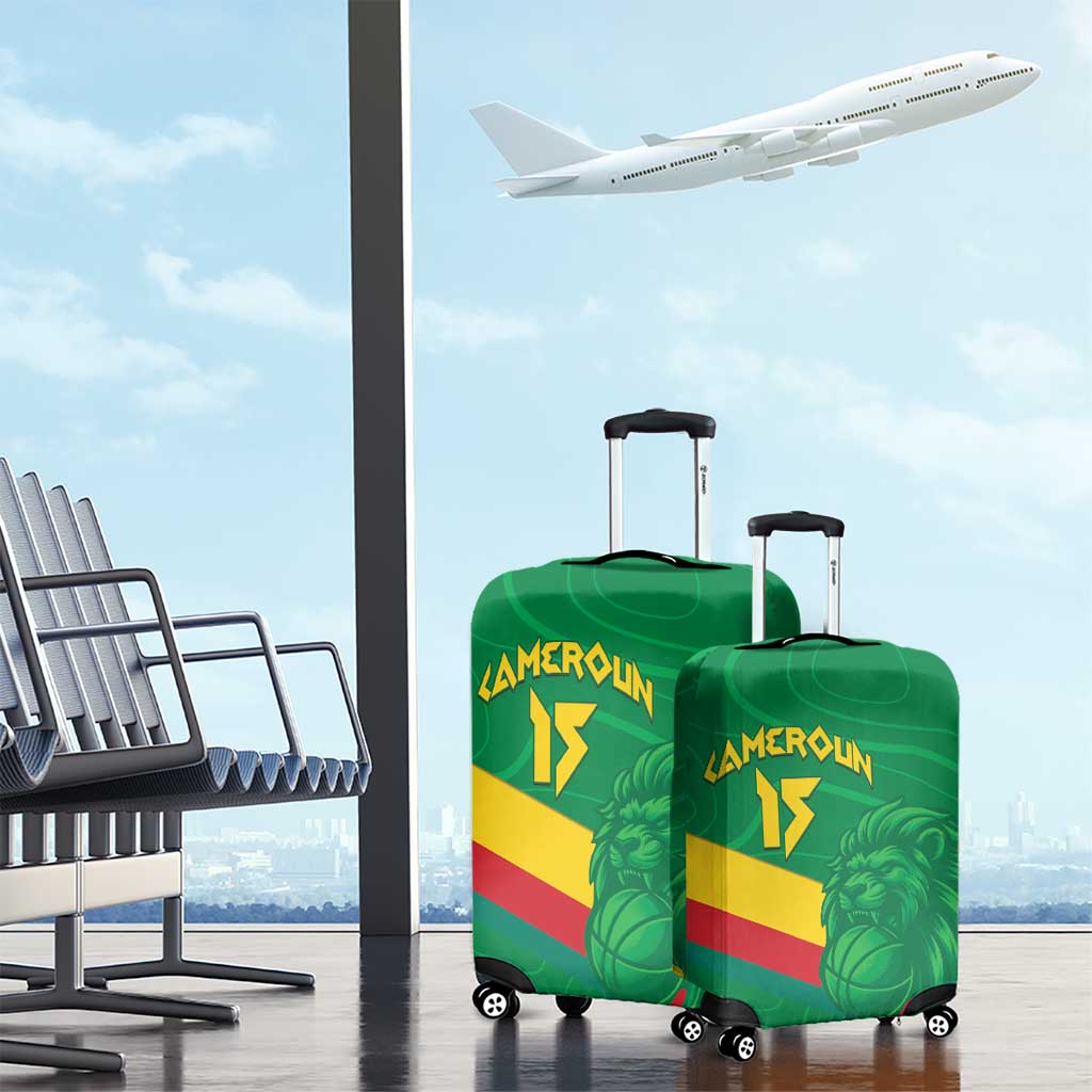 Custom Cameroon Basketball Luggage Cover Go Champions Indomitable Lions - Wonder Print Shop