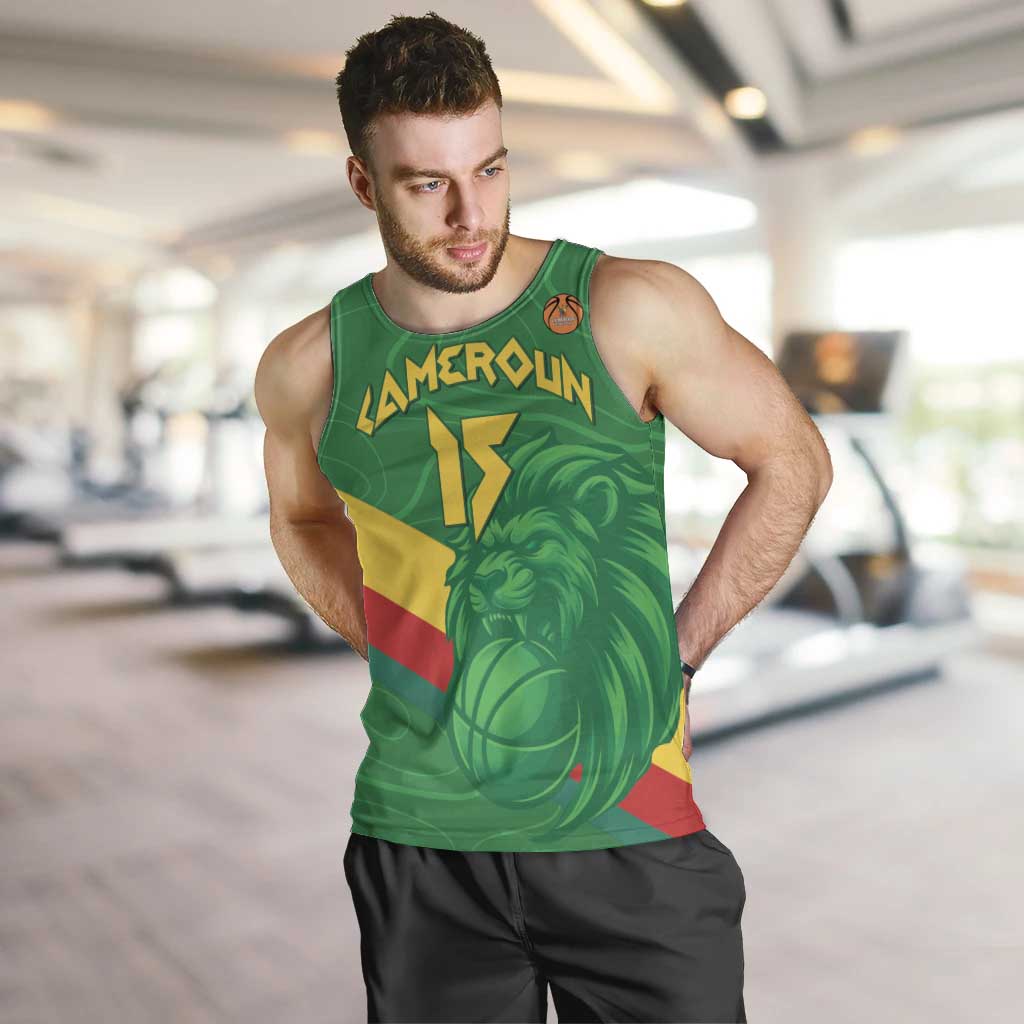 Custom Cameroon Basketball Men Tank Top Go Champions Indomitable Lions - Wonder Print Shop
