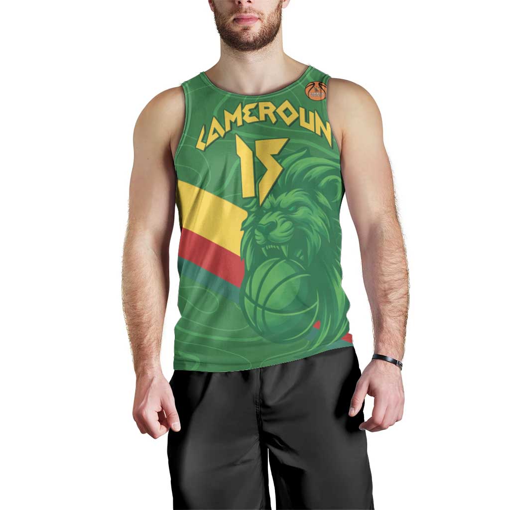 Custom Cameroon Basketball Men Tank Top Go Champions Indomitable Lions - Wonder Print Shop