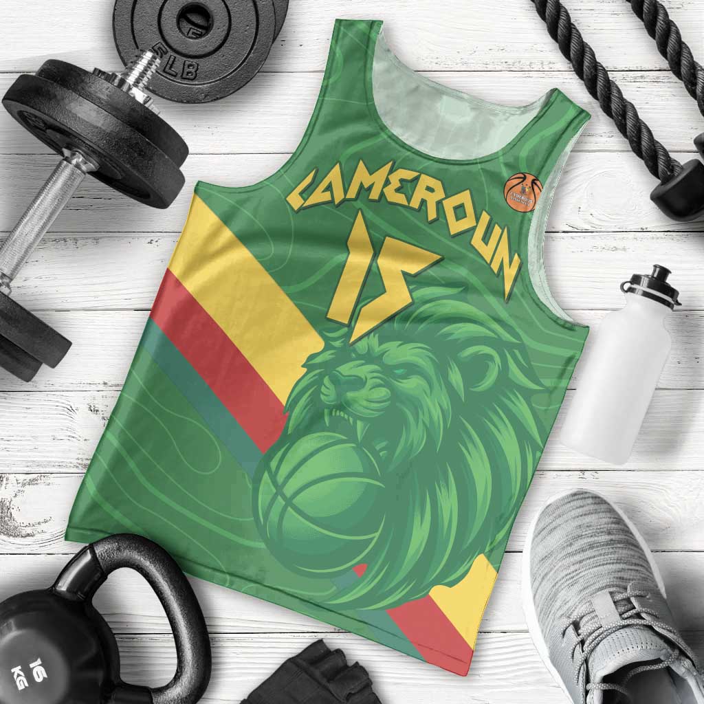 Custom Cameroon Basketball Men Tank Top Go Champions Indomitable Lions - Wonder Print Shop