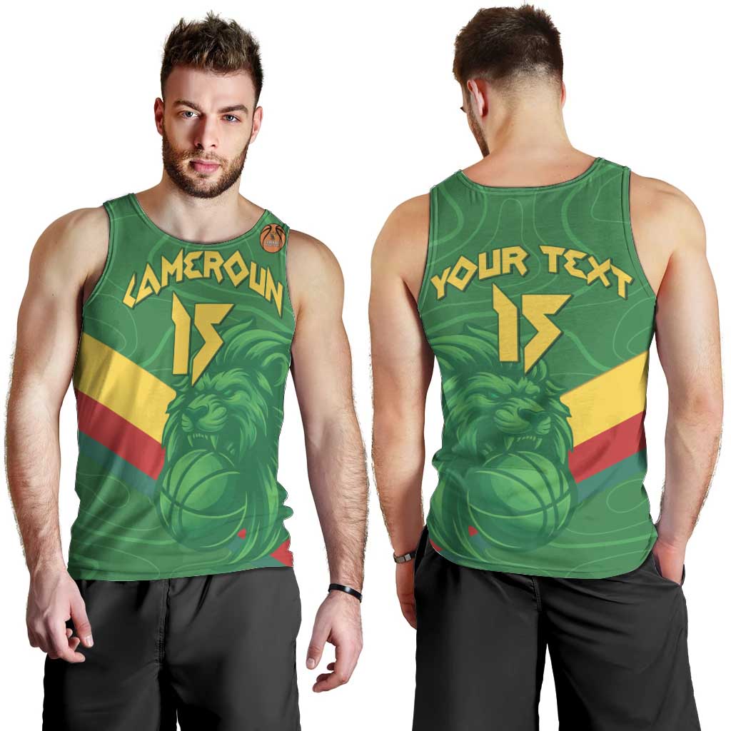 Custom Cameroon Basketball Men Tank Top Go Champions Indomitable Lions - Wonder Print Shop