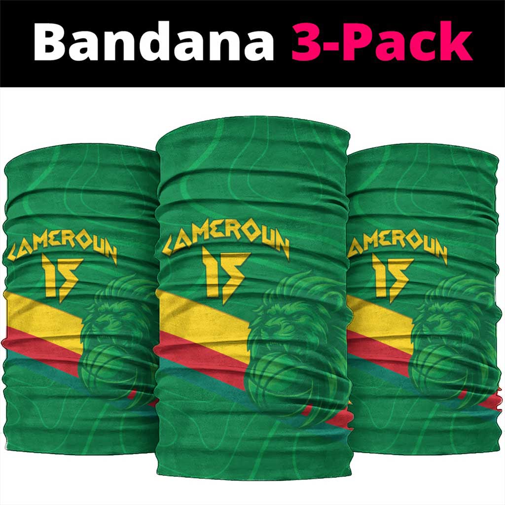 Custom Cameroon Basketball Neck Gaiter Go Champions Indomitable Lions - Wonder Print Shop