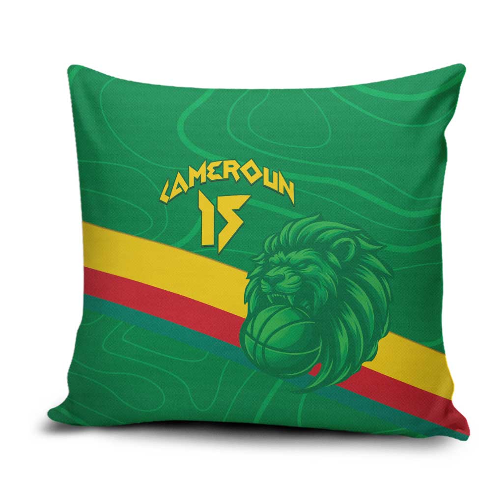 Custom Cameroon Basketball Pillow Cover Go Champions Indomitable Lions - Wonder Print Shop