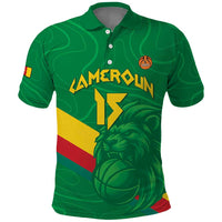 Custom Cameroon Basketball Polo Shirt Go Champions Indomitable Lions - Wonder Print Shop