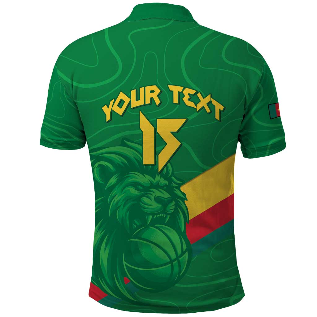 Custom Cameroon Basketball Polo Shirt Go Champions Indomitable Lions - Wonder Print Shop