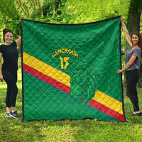 Custom Cameroon Basketball Quilt Go Champions Indomitable Lions - Wonder Print Shop