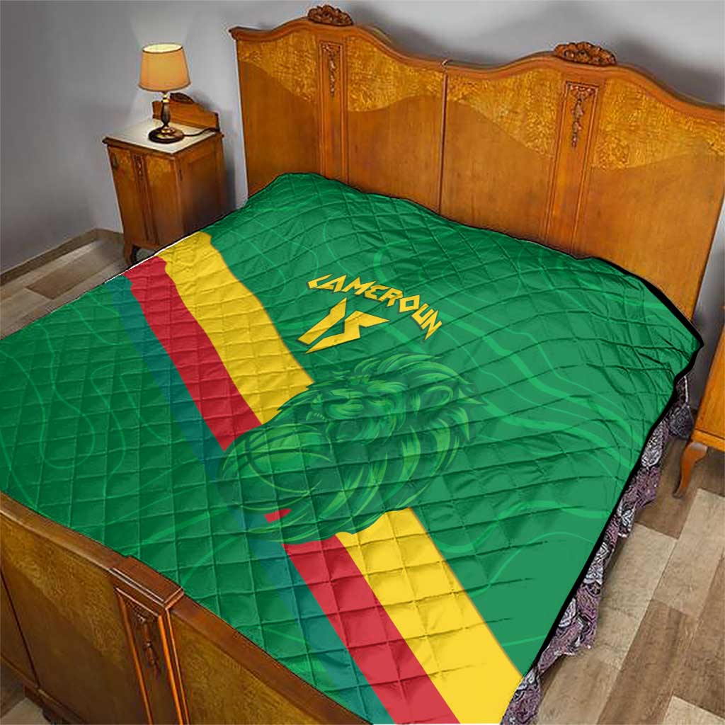 Custom Cameroon Basketball Quilt Go Champions Indomitable Lions - Wonder Print Shop