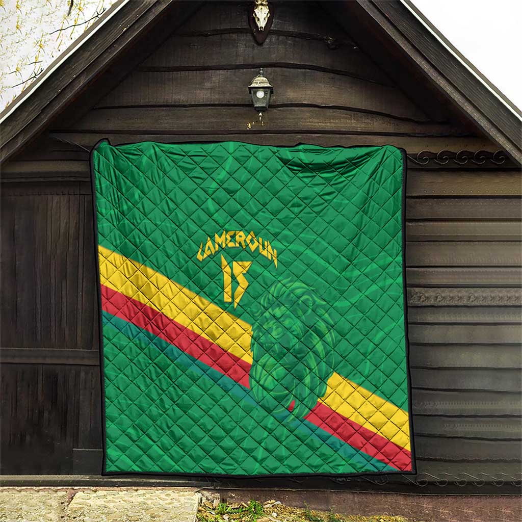 Custom Cameroon Basketball Quilt Go Champions Indomitable Lions - Wonder Print Shop