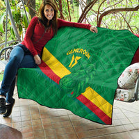 Custom Cameroon Basketball Quilt Go Champions Indomitable Lions - Wonder Print Shop