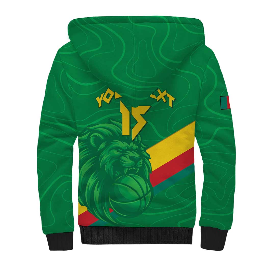 Custom Cameroon Basketball Sherpa Hoodie Go Champions Indomitable Lions - Wonder Print Shop