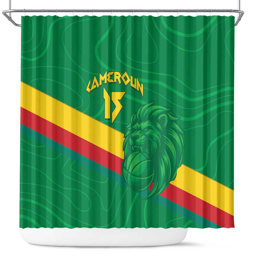 Custom Cameroon Basketball Shower Curtain Go Champions Indomitable Lions - Wonder Print Shop