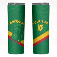 Custom Cameroon Basketball Skinny Tumbler Go Champions Indomitable Lions - Wonder Print Shop