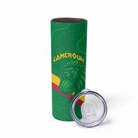 Custom Cameroon Basketball Skinny Tumbler Go Champions Indomitable Lions - Wonder Print Shop