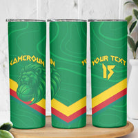 Custom Cameroon Basketball Skinny Tumbler Go Champions Indomitable Lions - Wonder Print Shop