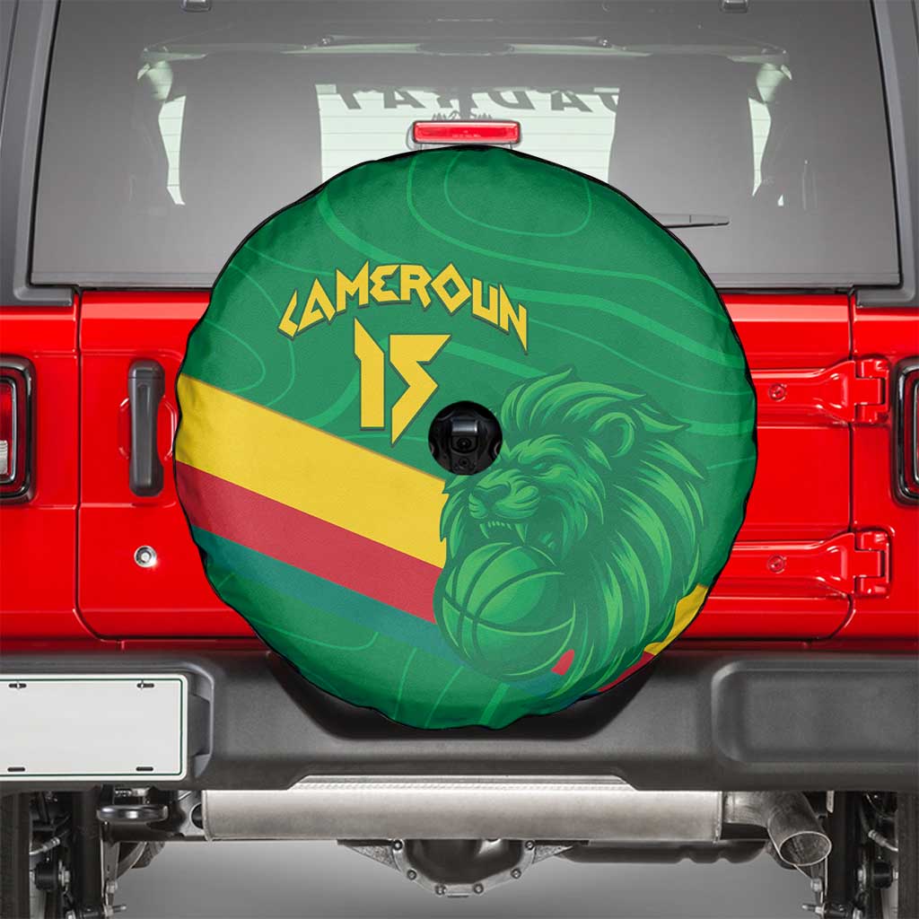 Custom Cameroon Basketball Spare Tire Cover Go Champions Indomitable Lions - Wonder Print Shop