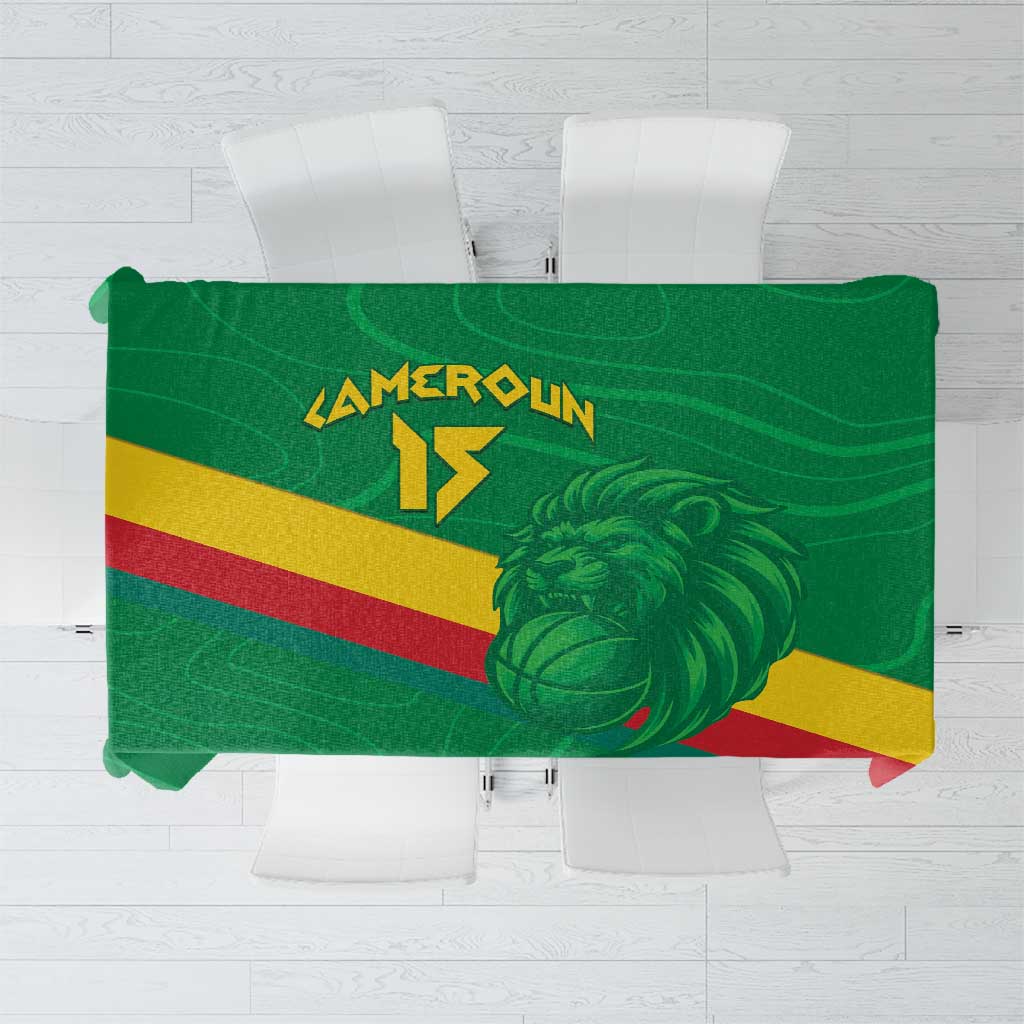 Custom Cameroon Basketball Tablecloth Go Champions Indomitable Lions - Wonder Print Shop