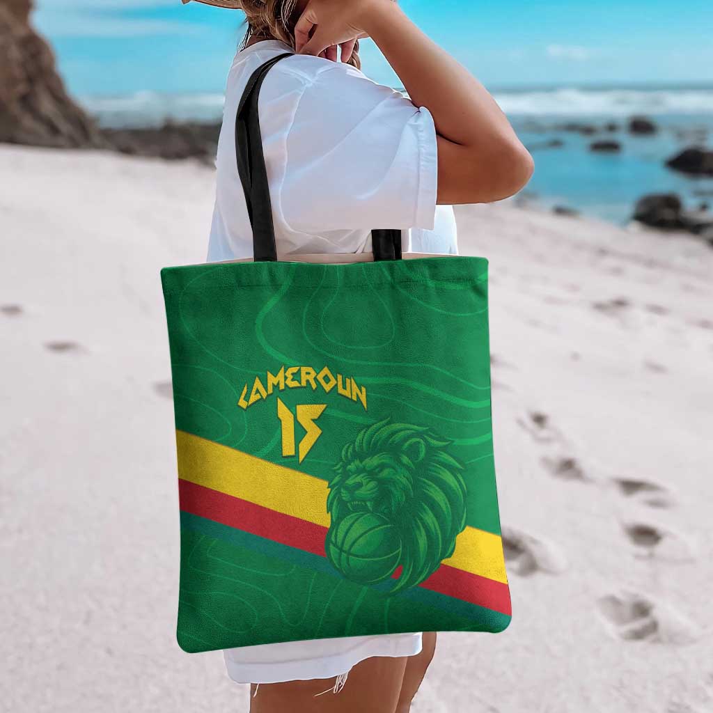 Custom Cameroon Basketball Tote Bag Go Champions Indomitable Lions - Wonder Print Shop