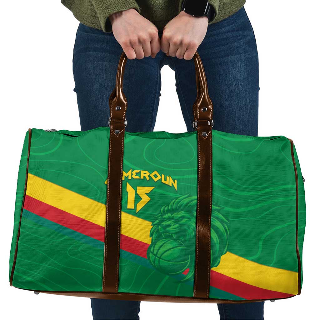 Custom Cameroon Basketball Travel Bag Go Champions Indomitable Lions - Wonder Print Shop