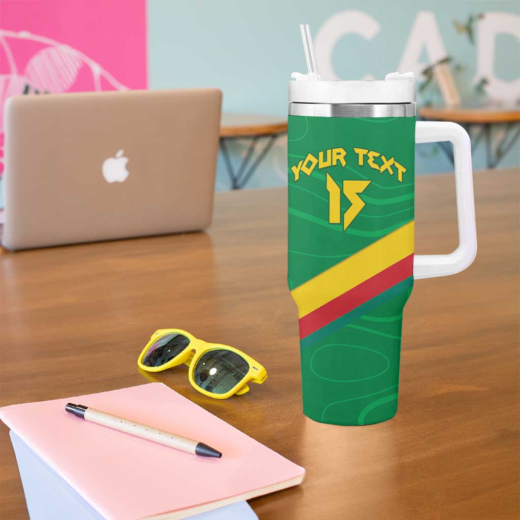 Custom Cameroon Basketball Tumbler With Handle Go Champions Indomitable Lions - Wonder Print Shop