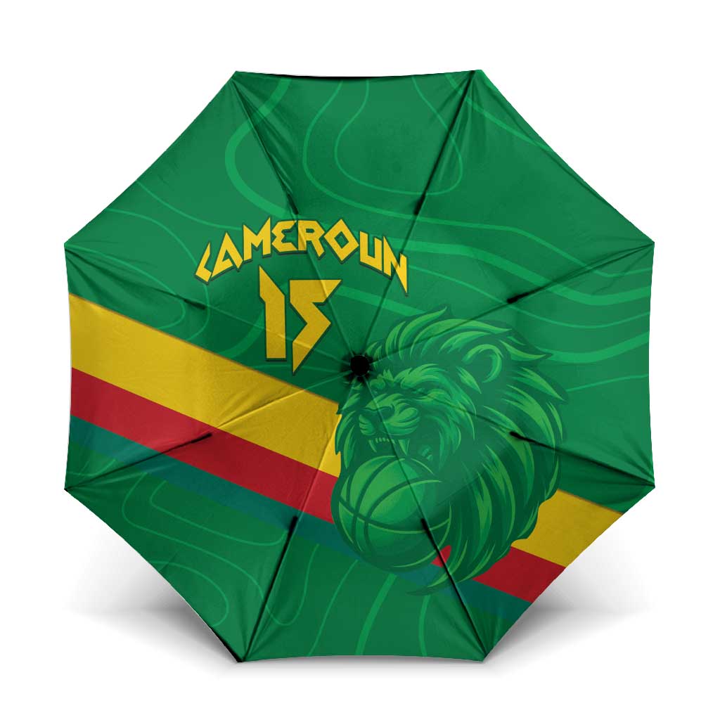 Custom Cameroon Basketball Umbrella Go Champions Indomitable Lions - Wonder Print Shop