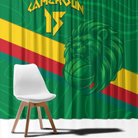 Custom Cameroon Basketball Window Curtain Go Champions Indomitable Lions - Wonder Print Shop