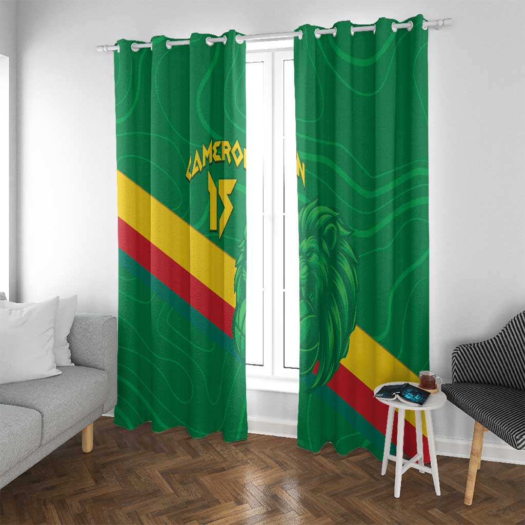 Custom Cameroon Basketball Window Curtain Go Champions Indomitable Lions - Wonder Print Shop