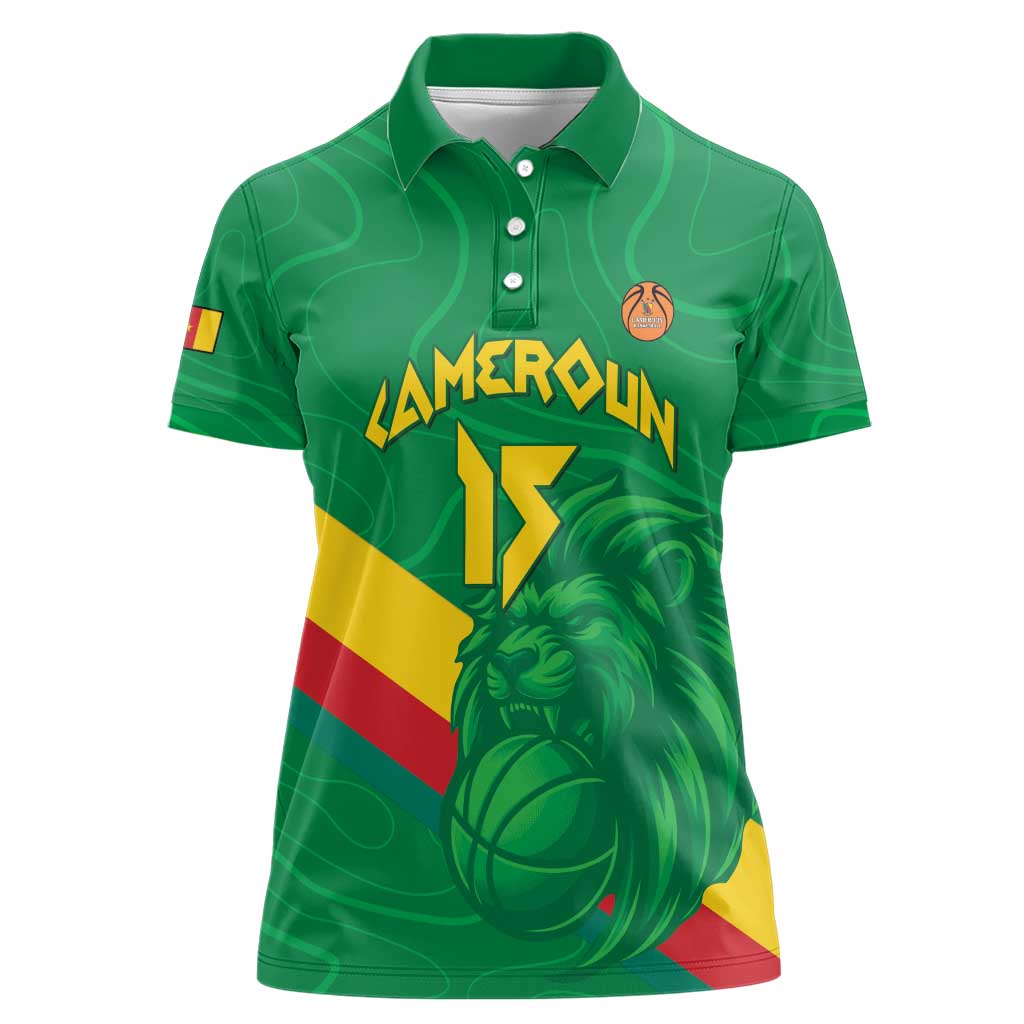 Custom Cameroon Basketball Women Polo Shirt Go Champions Indomitable Lions - Wonder Print Shop