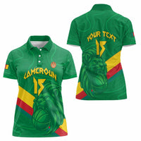 Custom Cameroon Basketball Women Polo Shirt Go Champions Indomitable Lions - Wonder Print Shop