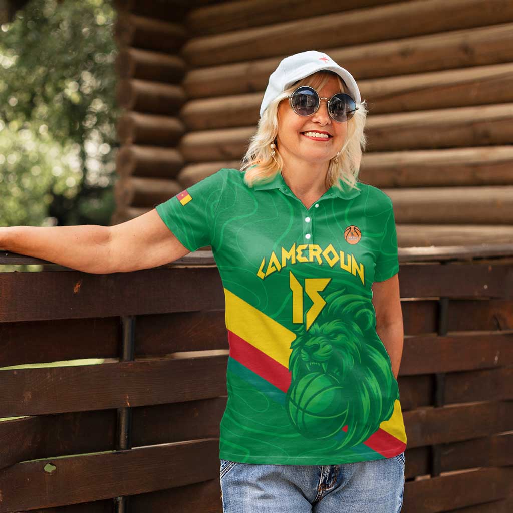 Custom Cameroon Basketball Women Polo Shirt Go Champions Indomitable Lions - Wonder Print Shop