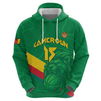 Custom Cameroon Basketball Zip Hoodie Go Champions Indomitable Lions - Wonder Print Shop