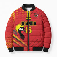 Custom Uganda Basketball Bomber Puffer Jacket Go Silverbacks - Wonder Print Shop