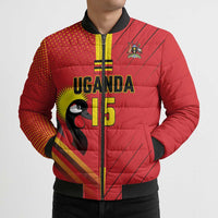 Custom Uganda Basketball Bomber Puffer Jacket Go Silverbacks - Wonder Print Shop