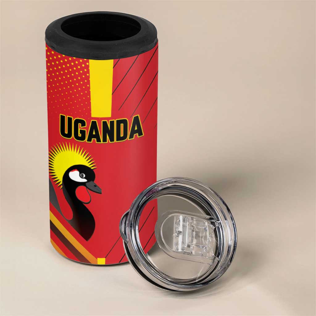Custom Uganda Basketball 4 in 1 Can Cooler Tumbler Go Silverbacks - Wonder Print Shop