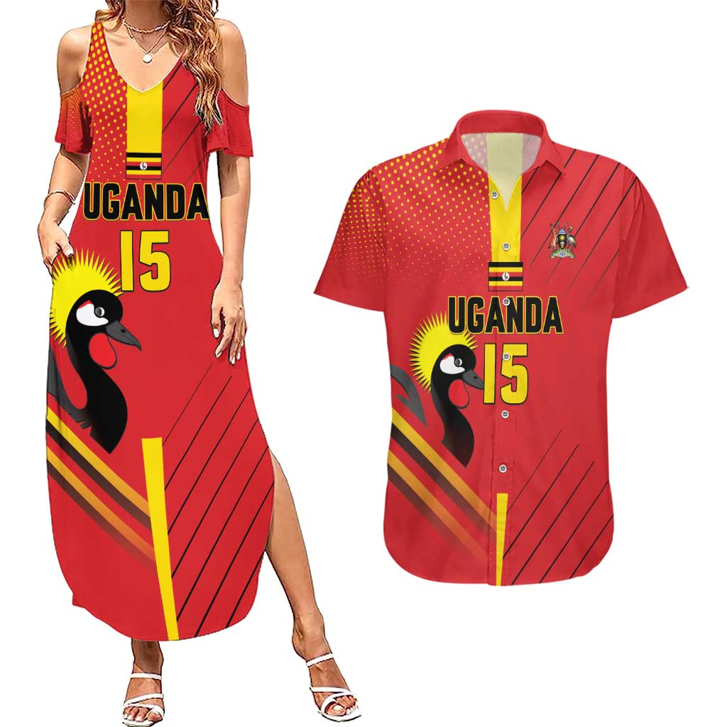 Custom Uganda Basketball Couples Matching Summer Maxi Dress and Hawaiian Shirt Go Silverbacks - Wonder Print Shop