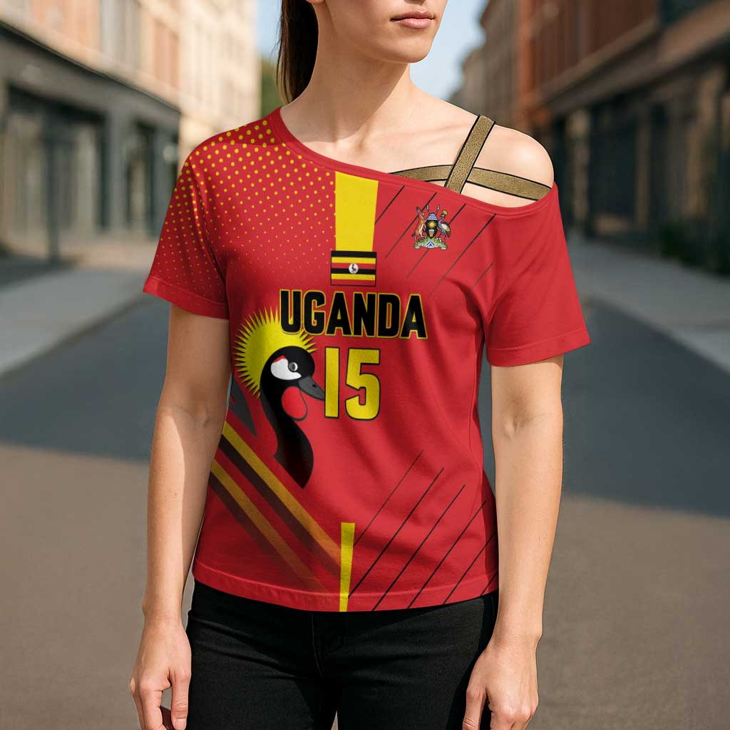 Custom Uganda Basketball Cross Shoulder Shirt Go Silverbacks - Wonder Print Shop
