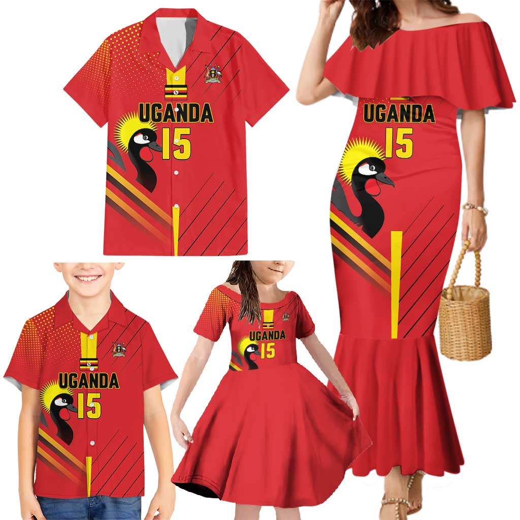 Custom Uganda Basketball Family Matching Mermaid Dress and Hawaiian Shirt Go Silverbacks - Wonder Print Shop