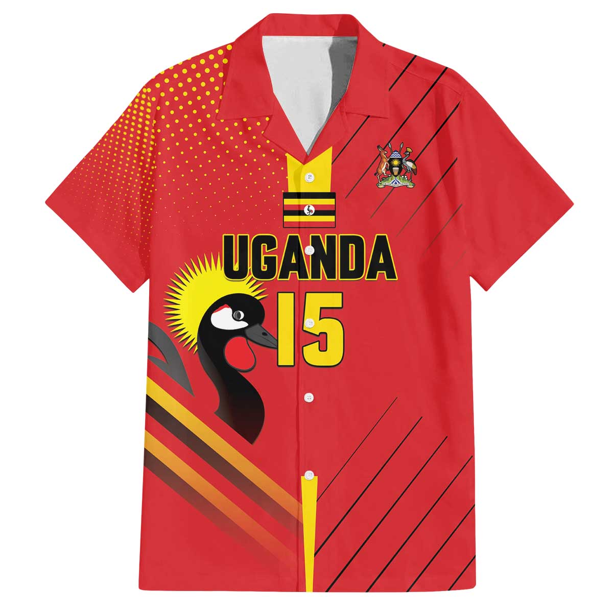 Custom Uganda Basketball Family Matching Off The Shoulder Long Sleeve Dress and Hawaiian Shirt Go Silverbacks - Wonder Print Shop