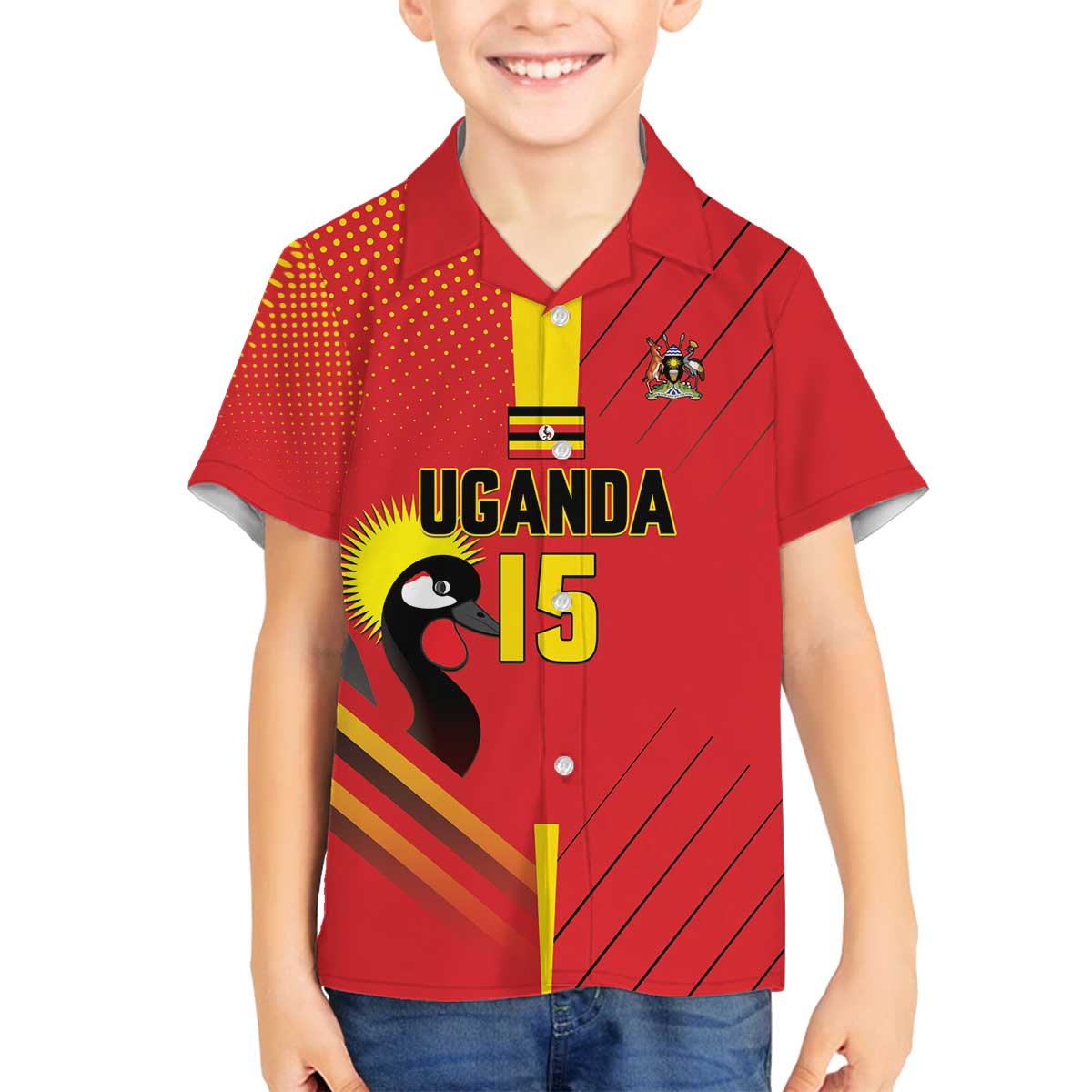 Custom Uganda Basketball Family Matching Off The Shoulder Long Sleeve Dress and Hawaiian Shirt Go Silverbacks - Wonder Print Shop